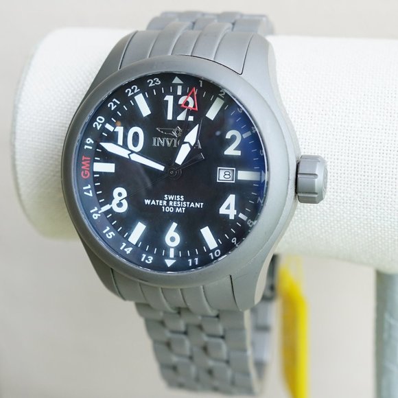 Invicta Black/Matte-Gray Steel Watch+NEW BATTERIES - Picture 7 of 14